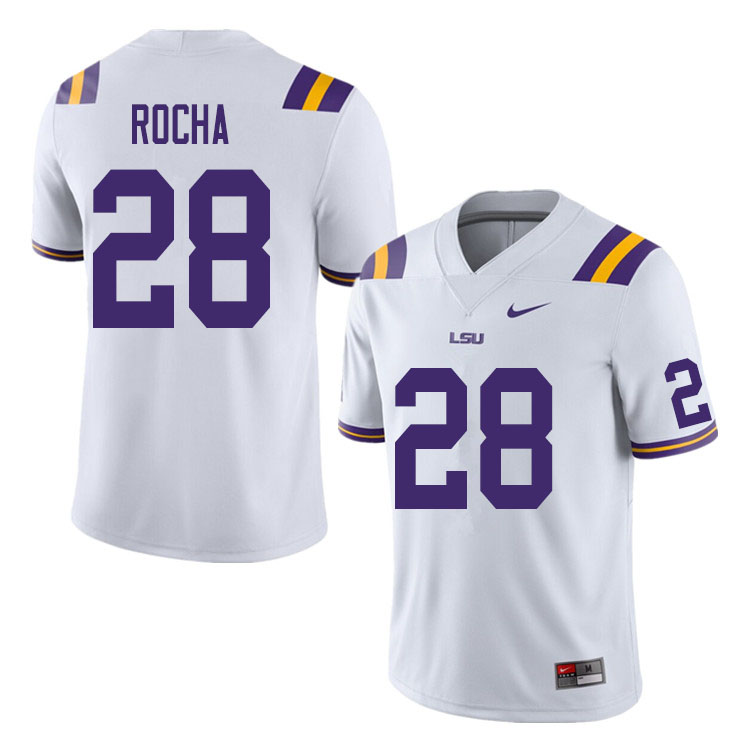 Men #28 Nick Rocha LSU Tigers College Football Jerseys Sale-White - Click Image to Close